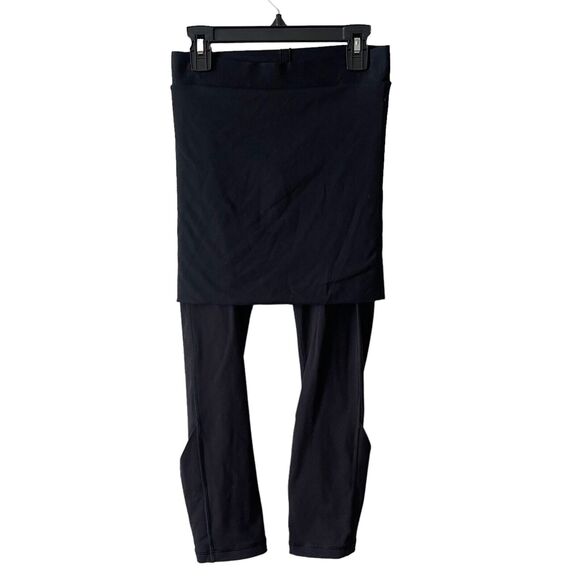 Lululemon 4 Wunder Under Pant Roll Down Black Cropped Skirt Leggings NO SIZE SE - Picture 1 of 9